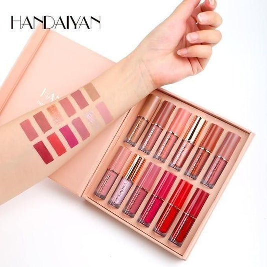 Velvet Matte Liquid Lipstick Set - 12Pcs