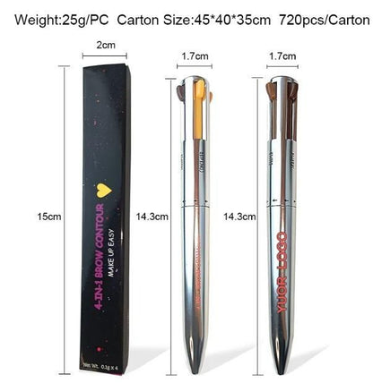 4 Colors Eyebrow Pen 4 in 1 Eyebrow Pencil