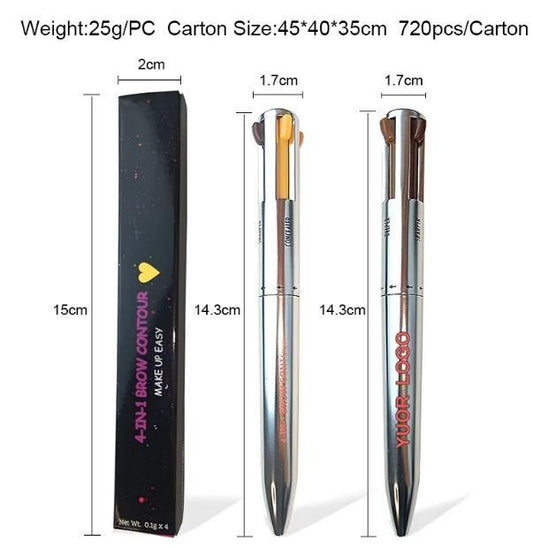 4 Colors Eyebrow Pen 4 in 1 Eyebrow Pencil