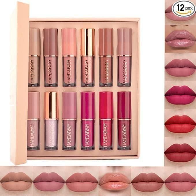 Velvet Matte Liquid Lipstick Set - 12Pcs