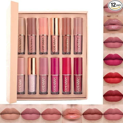 Velvet Matte Liquid Lipstick Set - 12Pcs