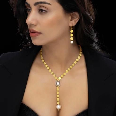 Gold Plated Necklace and Earring Set