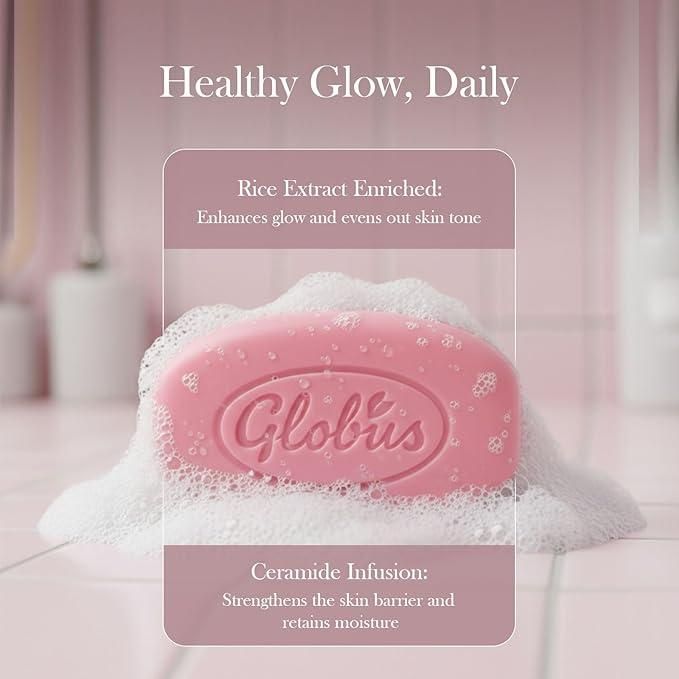 Globus Naturals Rice Ceramide and Glycolic & Salicylic Acid Soap 150 Gm (Pack of 2)