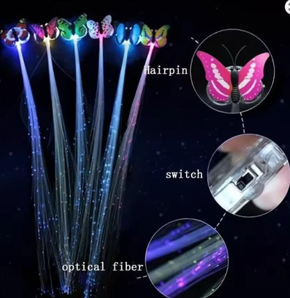 LED Flashing Light Butterfly Hair Clip (Pack of 2)