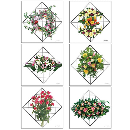 Home Wall Art Grid Flower Pattern Sticker