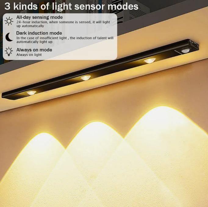 Smart LED PIR Motion Sensor Cabinet Light – USB Rechargeable