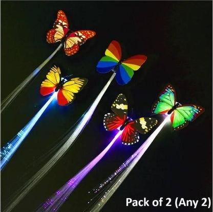 LED Flashing Light Butterfly Hair Clip (Pack of 2)