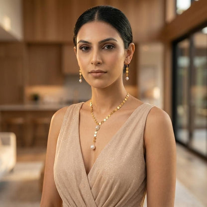 Gold Plated Necklace and Earring Set