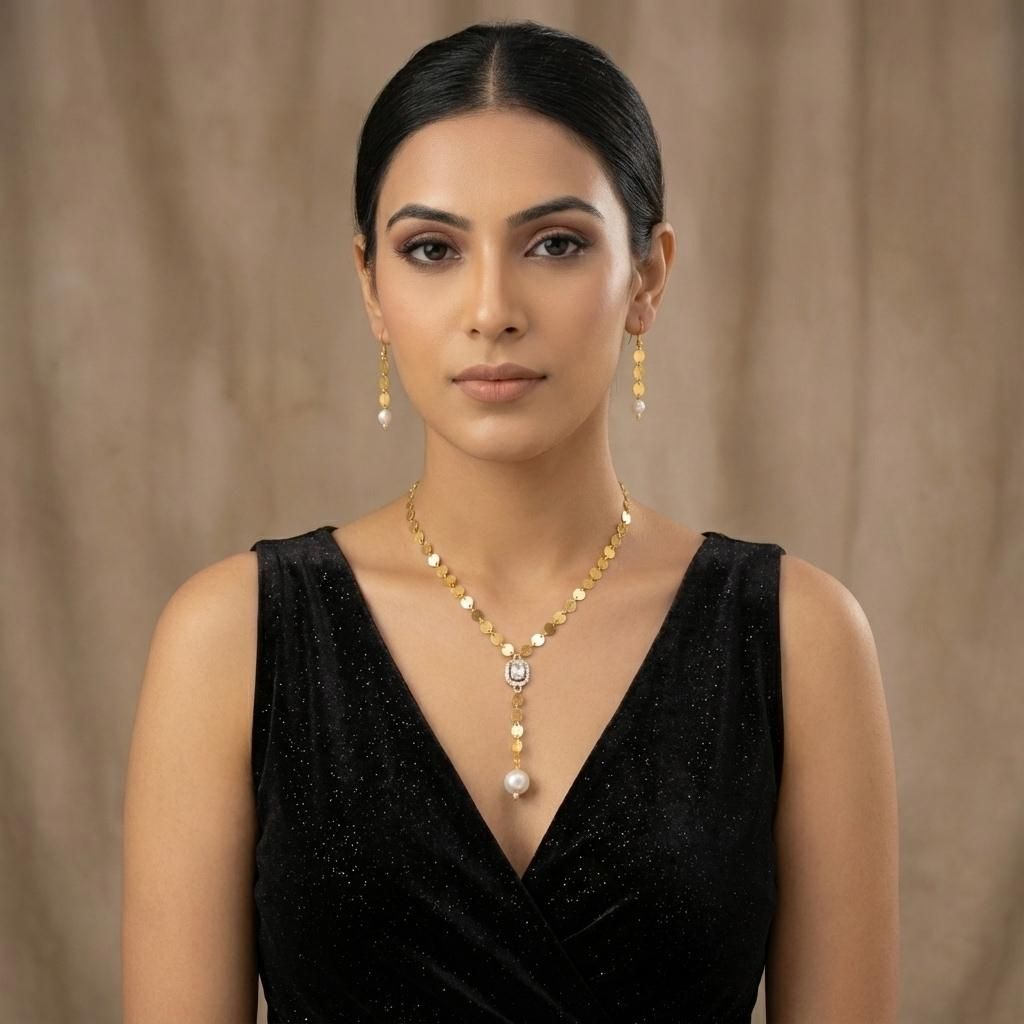 Gold Plated Necklace and Earring Set