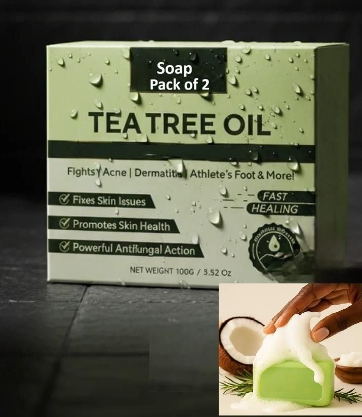 Tea Tree Oil Facial Soap – Deep Cleansing & Clarifying (Pack of 2)