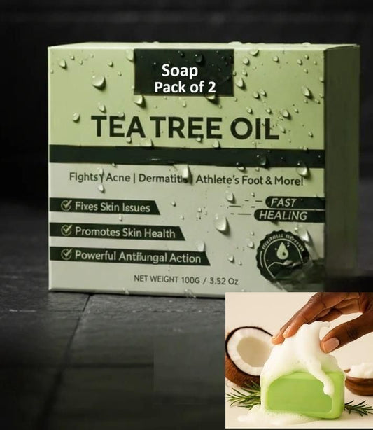 Tea Tree Oil Facial Soap – Deep Cleansing & Clarifying (Pack of 2)