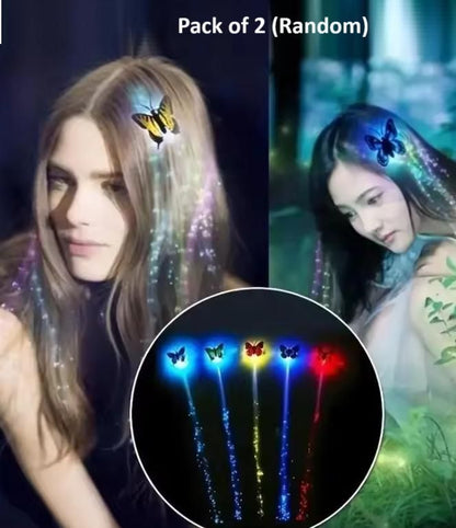 LED Flashing Light Butterfly Hair Clip (Pack of 2)
